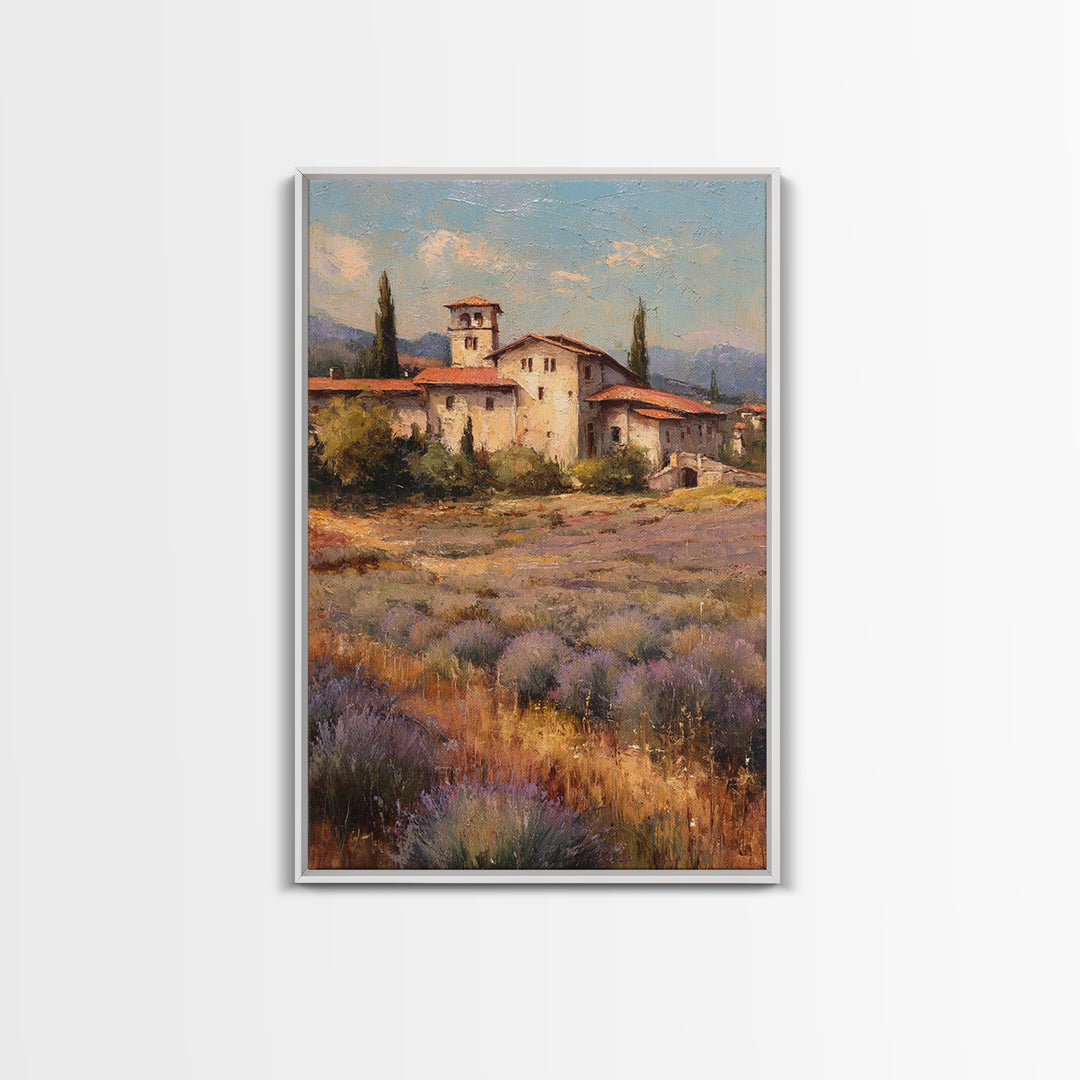 Oversized Lavender Field Framed Canvas Print, Above Bed Art, Dorm Decor, Bedroom Decor, Fine Art, Serenity, Dopamine Decor, ABA-2x3-75
