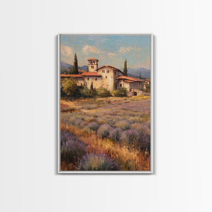 Oversized Lavender Field Framed Canvas Print, Above Bed Art, Dorm Decor, Bedroom Decor, Fine Art, Serenity, Dopamine Decor, ABA-2x3-75