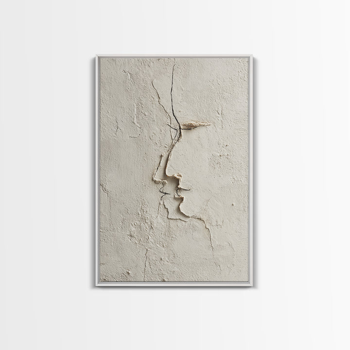 Minimal Two Figure Line Drawing Framed Canvas Print, Above Bed Art, Dorm Decor, Bedroom Decor, Serenity, Dopamine Decor, ABA-2x3-88