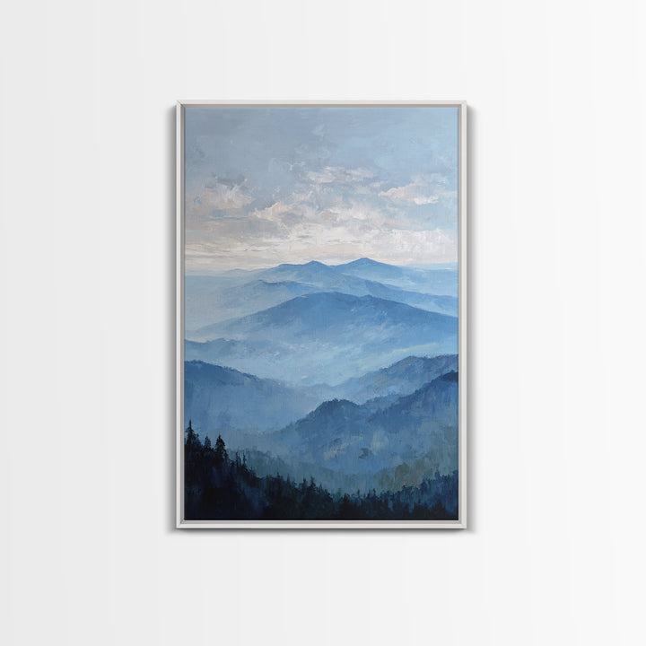 Panoramic Misty Mountain Landscape Canvas Print, Above Bed Art, Digital Prints, Bedroom Decor, Serenity, Printable Art, ABA-2x3-9
