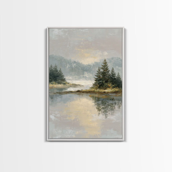 Calming Lake Reflection Canvas Print, Above Bed Art, Whimsical Decor, Bedroom Decor, Fine Art, Serenity, Bedroom Wall Decor, ABA-2x3-91