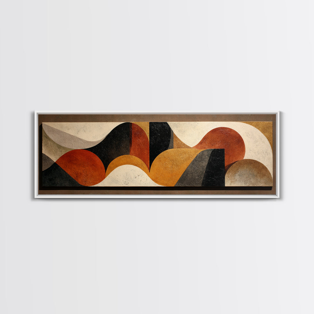 Abstract Sunrise Geometry Framed Canvas Print, Above Bed Art, Western Decor, Bedroom Decor, Abstract Art, Serenity, ABA-3x1-12