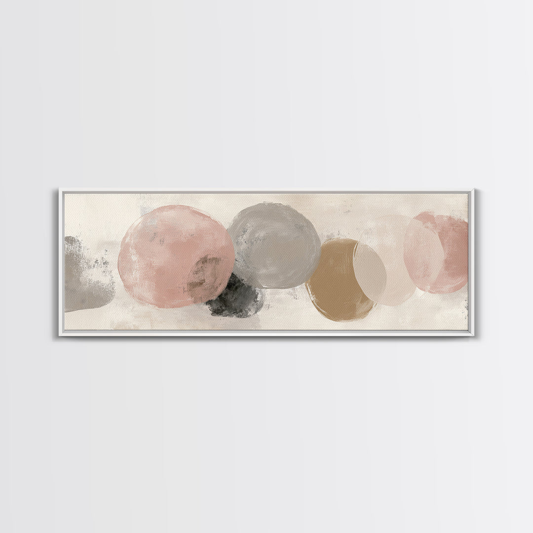 Japandi Ink Shapes Canvas Print, Above Bed Art, Dorm Decor, Bedroom Decor, Serenity, Dopamine Decor, Japanese Wall Art, ABA-3x1-34