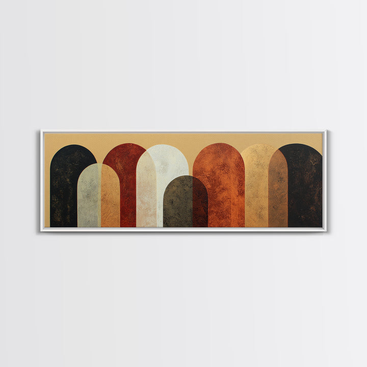 Neutral Abstract Arches Framed Canvas Print, Above Bed Art, Gallery Decor, Bedroom Decor, Abstract Art, Serenity, Wall Art, ABA-3x1-44