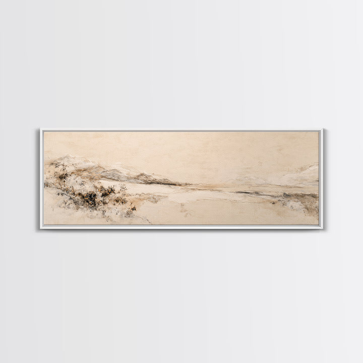 Minimal Two Figure Line Drawing Framed Canvas Print, Above Bed Art, Wall Art, Bedroom Decor, Fine Art, Serenity, Digital Print, ABA-3x1-72