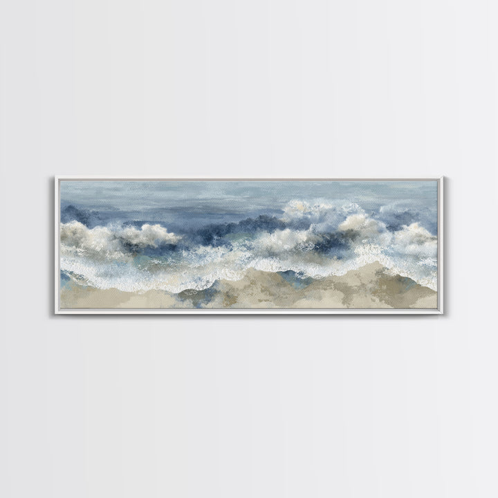 Serene Ocean Tide Seen from Above Canvas Print, Above Bed Art, Boho Wall Decor, Bedroom Decor, Serenity, Fine Art Print, ABA-3x1-85