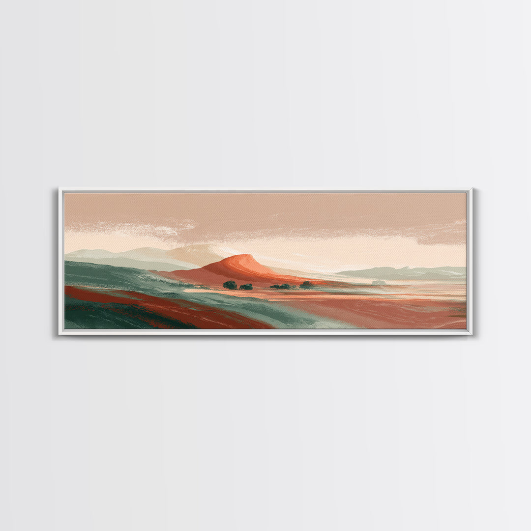 Dreamy Desert Sunset Canvas Print, Above Bed Art, Textured Painting, Bedroom Decor, Fine Art, Serenity, Original Art, ABA-3x1-95