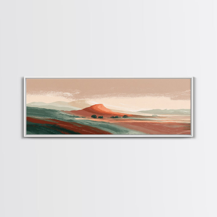 Dreamy Desert Sunset Canvas Print, Above Bed Art, Textured Painting, Bedroom Decor, Fine Art, Serenity, Original Art, ABA-3x1-95