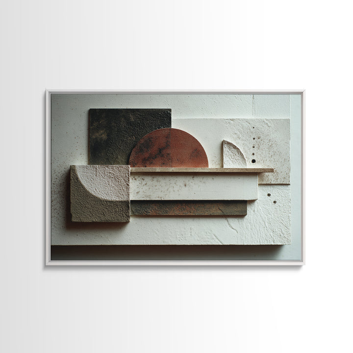 Abstract Sunrise Geometry Framed Canvas Print, Above Bed Art, Living Room Decor, Bedroom Decor, Abstract Art, Serenity, ABA-3x2-24