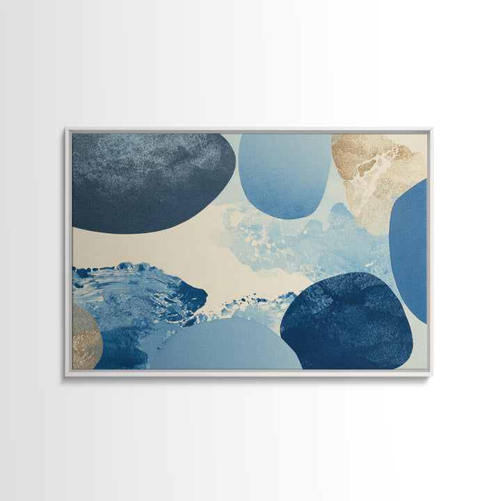 Japandi Ink Shapes Framed Canvas Print, Above Bed Art, Printable Art, Bedroom Decor, Abstract Art, Serenity, Bedroom Wall Art, ABA-3x2-46