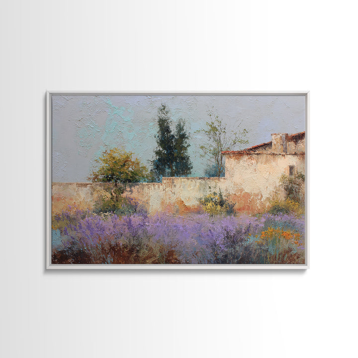 Oversized Lavender Field Framed Canvas Print, Above Bed Art, Room Decor, Bedroom Decor, Oil Painting, Serenity, Large Wall Art, ABA-3x2-47