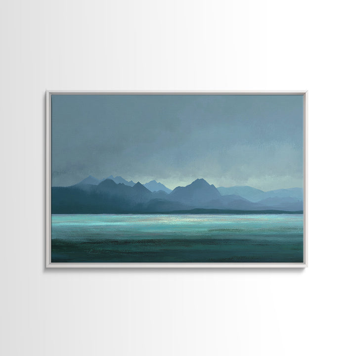 Soft Alpine Horizon Canvas Print, Above Bed Art, Whimsical Decor, Bedroom Decor, Fine Art, Serenity, Bedroom Wall Decor, ABA-3x2-52