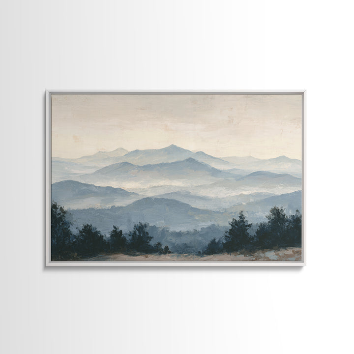Panoramic Misty Mountain Landscape Canvas Print, Above Bed Art, Living Room Wall Art, Bedroom Decor, Fine Art, Serenity, ABA-3x2-53