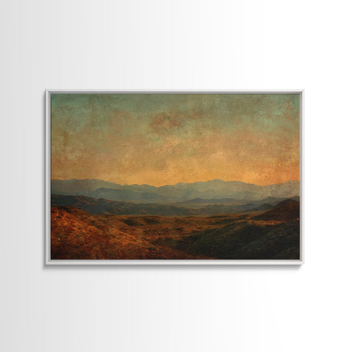 Dreamy Desert Sunset Framed Canvas Print, Above Bed Art, Art Print, Bedroom Decor, Fine Art, Serenity, Dorm Decor, ABA-3x2-59