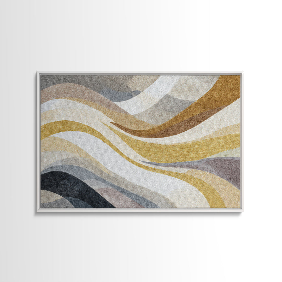 Warm Taupe Abstract Waves Canvas Print, Above Bed Art, Textured Painting, Bedroom Decor, Abstract Art, Serenity, Original Art, ABA-3x2-67