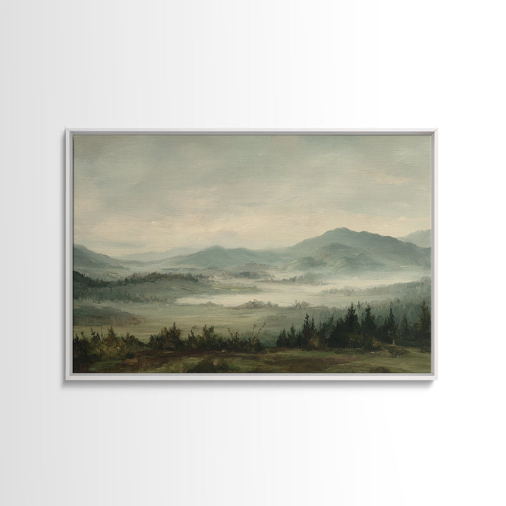 Soft Romantic Landscape Framed Canvas Print, Above Bed Art, Boho Decor, Bedroom Decor, Fine Art, Serenity, Statement Artwork, ABA-3x2-69