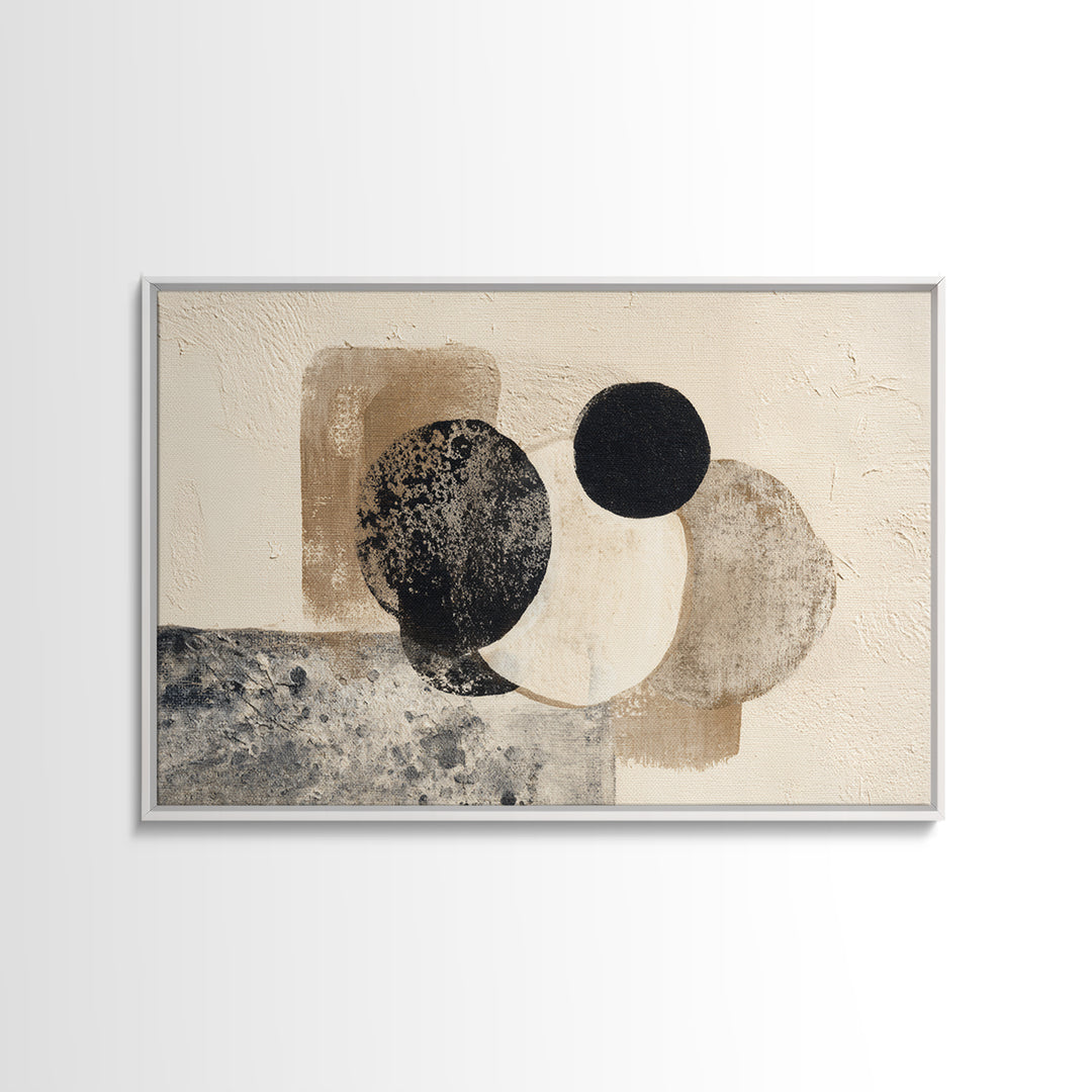 Japandi Ink Shapes Framed Canvas Print, Above Bed Art, Printable Art, Bedroom Decor, Abstract Art, Serenity, Bedroom Wall Art, ABA-3x2-70