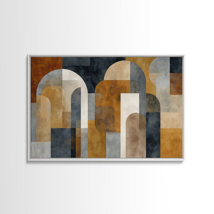 Neutral Abstract Arches Framed Canvas Print, Above Bed Art, Fine Art Print, Bedroom Decor, Abstract Art, Serenity, Digital Art, ABA-3x2-80
