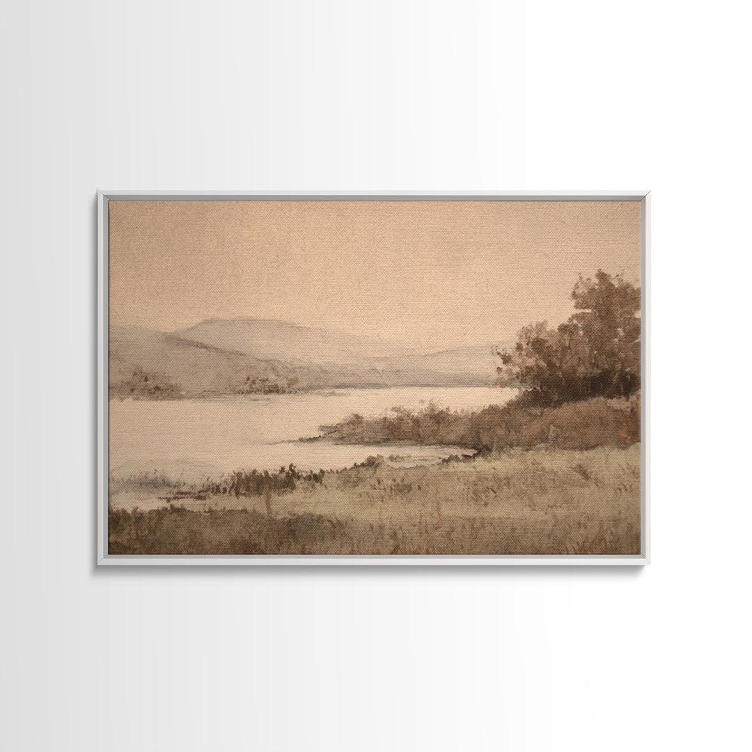 Japandi Ink Shapes Canvas Print, Above Bed Art, Japanese Wall Art, Bedroom Decor, Serenity, Neutral Decor, Modern Decor, ABA-3x2-94