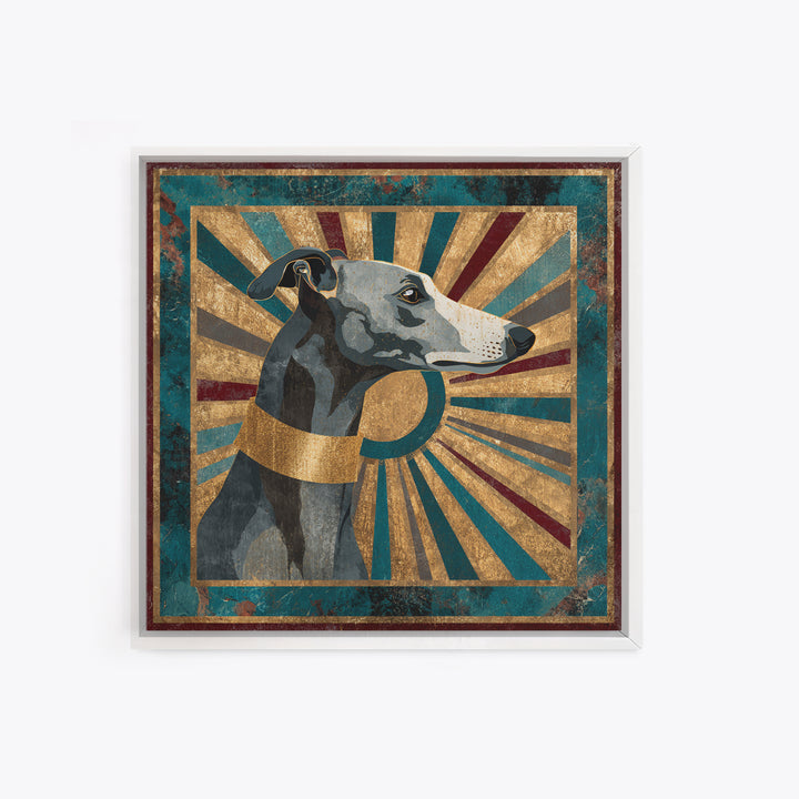 Elegant Greyhound Silhouette Canvas Print, Art Deco Art, Gallery Decor, Living Room Decor, Fine Art, Glamour, Wall Art, ADA-1x1-17