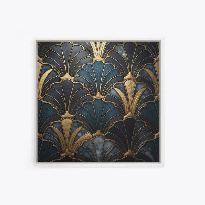 Fan Shaped Shell Motif Canvas Print, Art Deco Art, Decor, Living Room Decor, Abstract Art, Glamour, Apartment Decor, ADA-1x1-20