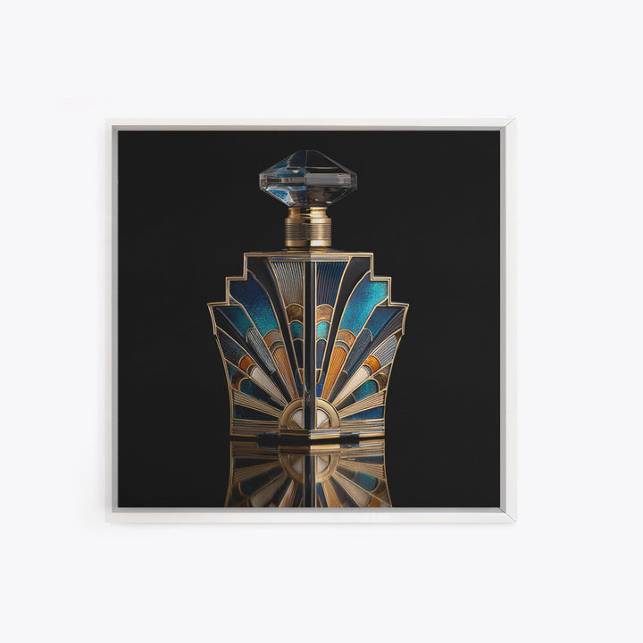 Ornate Perfume Bottle Framed Canvas Print, Art Deco Art, Downloadable Art, Living Room Decor, Fine Art, Glamour, ADA-1x1-34
