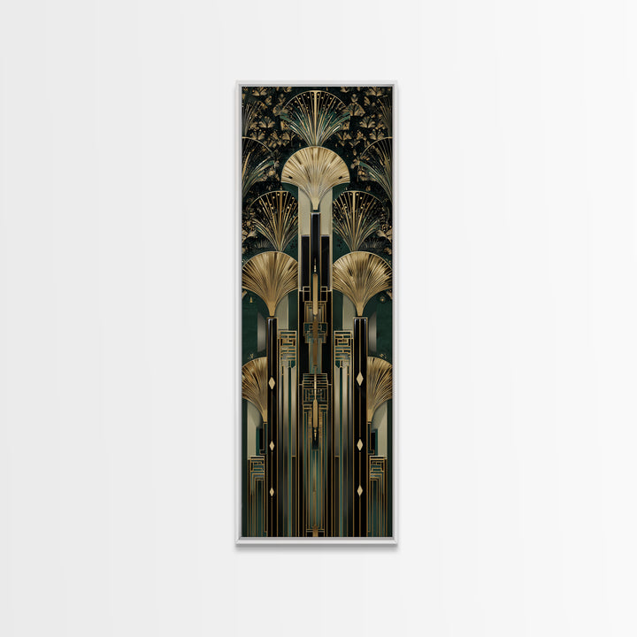 Black and Gold Sunburst Pattern Canvas Print, Art Deco Art, Gallery Decor, Living Room Decor, Fine Art, Glamour, Wall Art, ADA-1x3-14