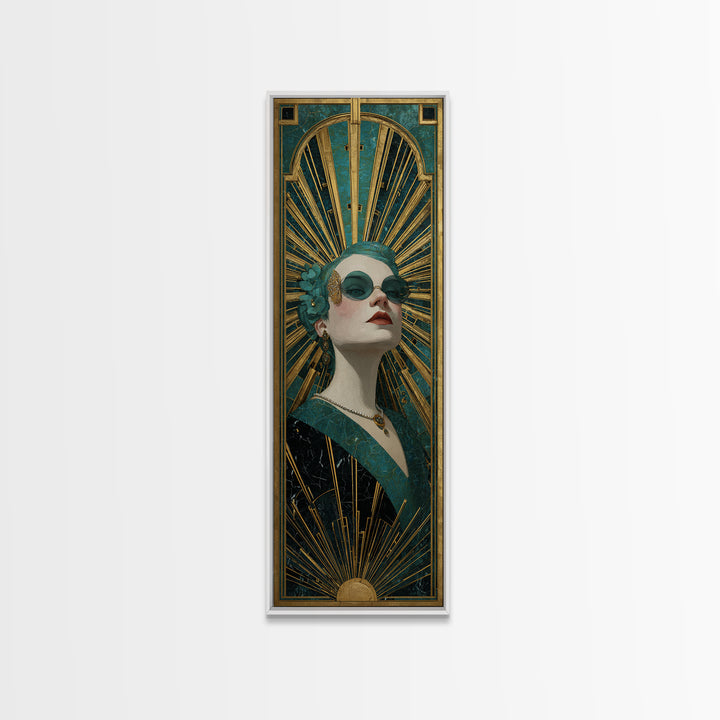 Deco Doorway Study Canvas Print, Art Deco Art, Art Deco, Living Room Decor, Oil Painting, Glamour, Art Deco Wallpaper, ADA-1x3-27