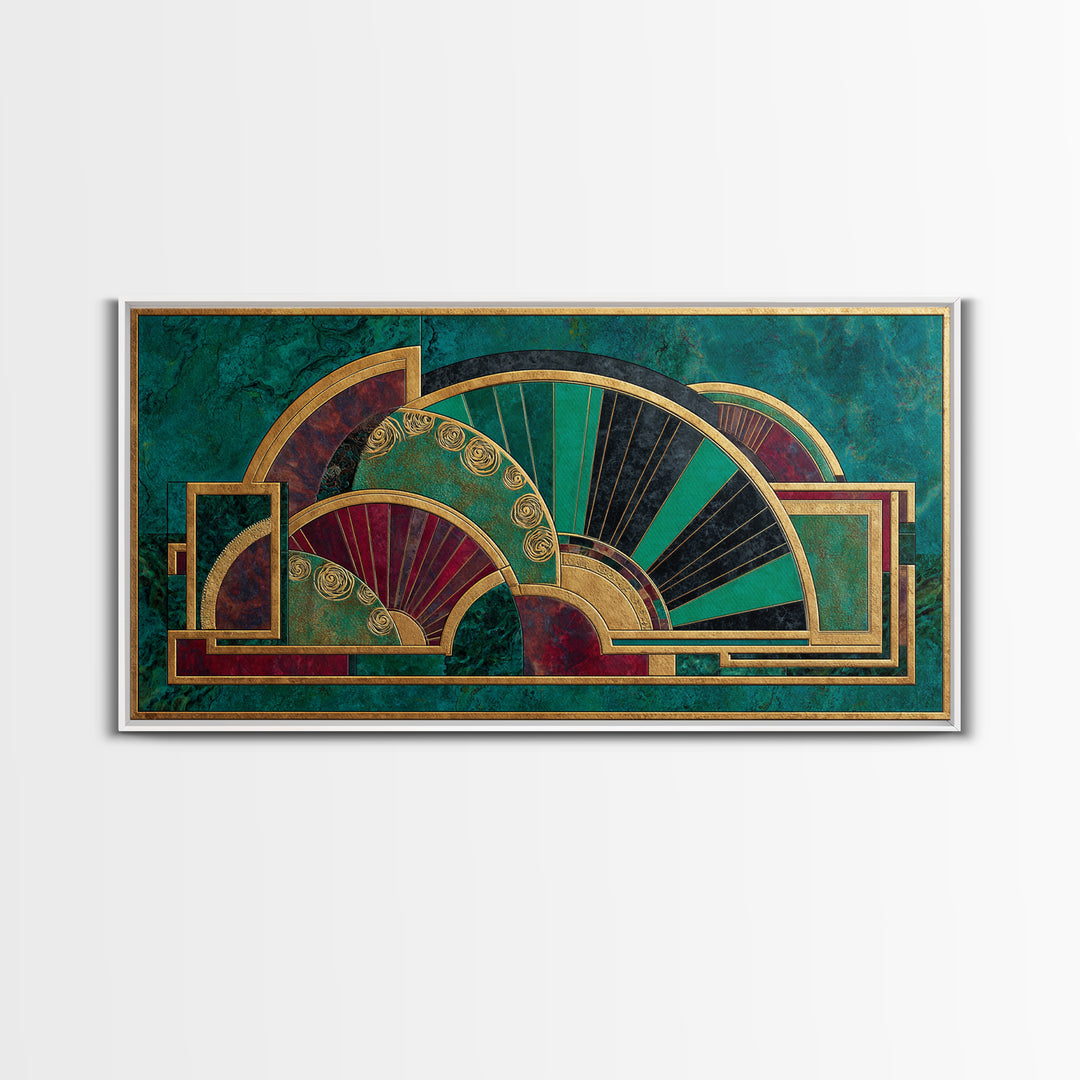 Deco Doorway Study Framed Canvas Print, Art Deco Art, Art, Living Room Decor, Fine Art, Glamour, Art Nouveau, Abstract Art, ADA-2x1-83