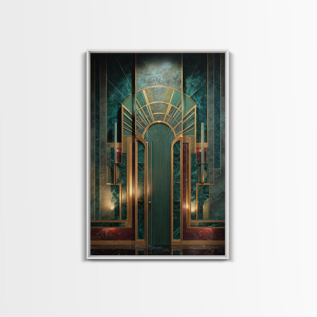Deco Doorway Study Canvas Print, Art Deco Art, Digital Print, Living Room Decor, Fine Art, Glamour, Downloadable Art, ADA-2x3-71