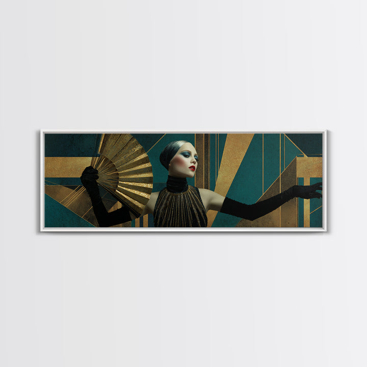 Glamorous 1920s Woman Canvas Print, Art Deco Art, Downloadable Art, Living Room Decor, Fine Art, Glamour, Contemporary Art, ADA-3x1-65