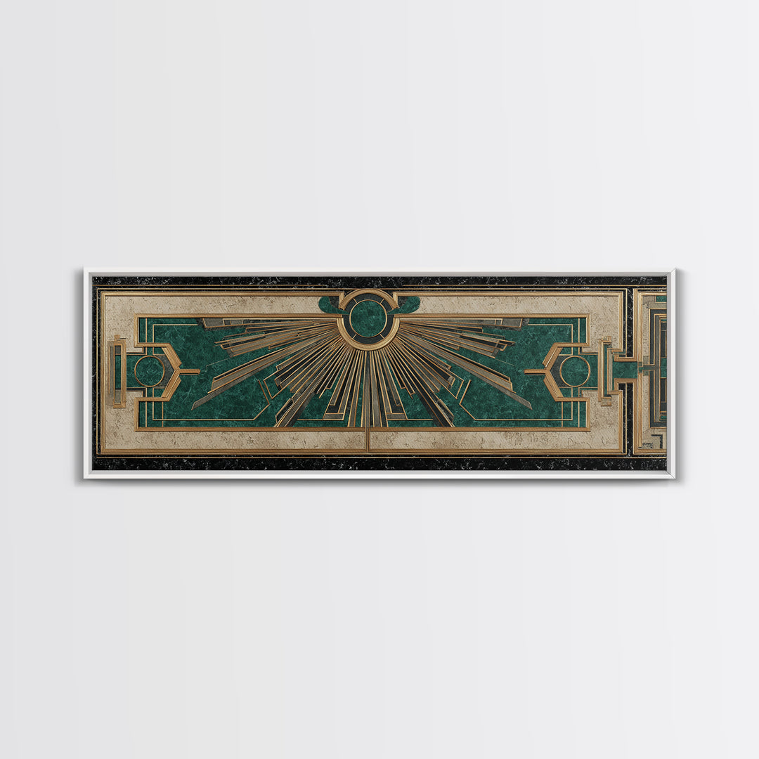 Deco Doorway Study Framed Canvas Print, Art Deco Art, Art Deco, Living Room Decor, Oil Painting, Glamour, Art Deco Wallpaper, ADA-3x1-79