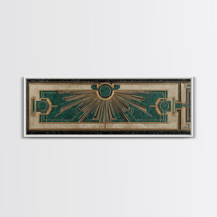 Deco Doorway Study Framed Canvas Print, Art Deco Art, Art Deco, Living Room Decor, Oil Painting, Glamour, Art Deco Wallpaper, ADA-3x1-79