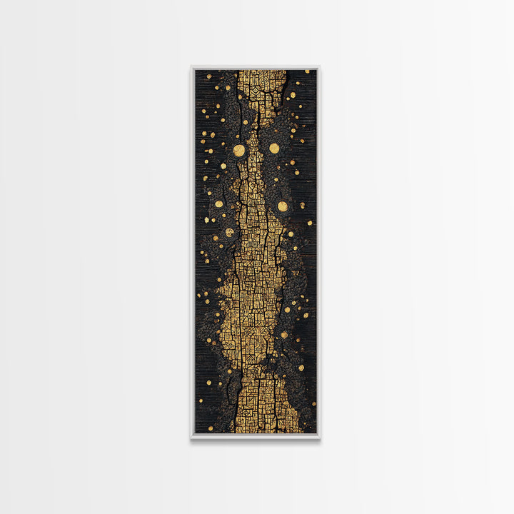 Black And Gold Ancestral Path, Abstract African Art, Luxury Wall Art, Spiritual Decor, Premium Canvas Print Gift For Home