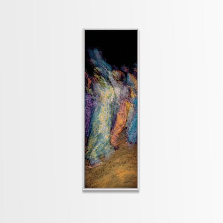 Dreamy African Dancers In Motion Framed Canvas Print, Abstract Afrocentric Wall Art, Colorful Cultural Home Decor, Statement Gift