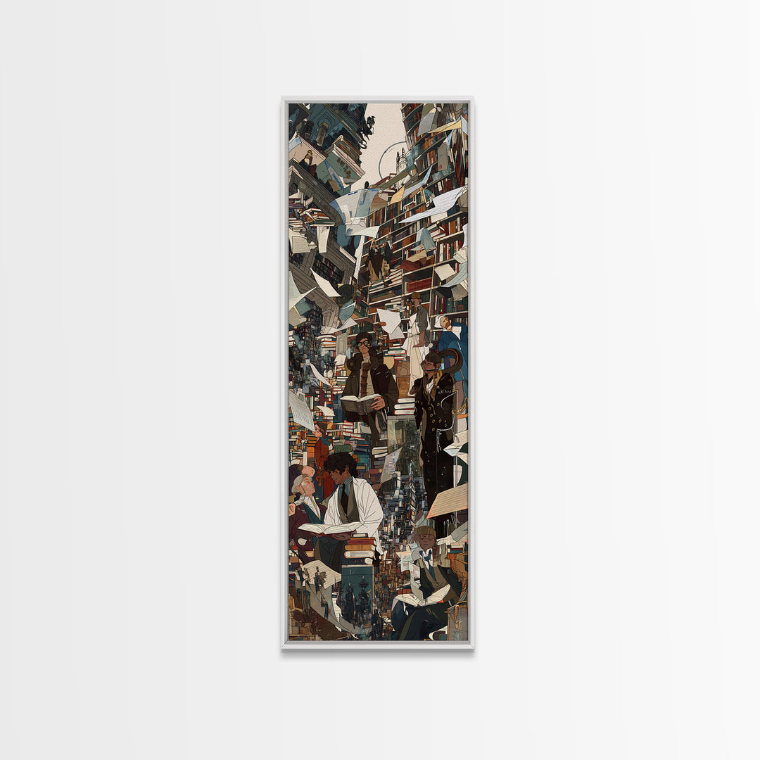 Afrofuturist City Library Wall Art, African American Art Print, Urban Black Culture Art, Modern Office Decor Gift Poster