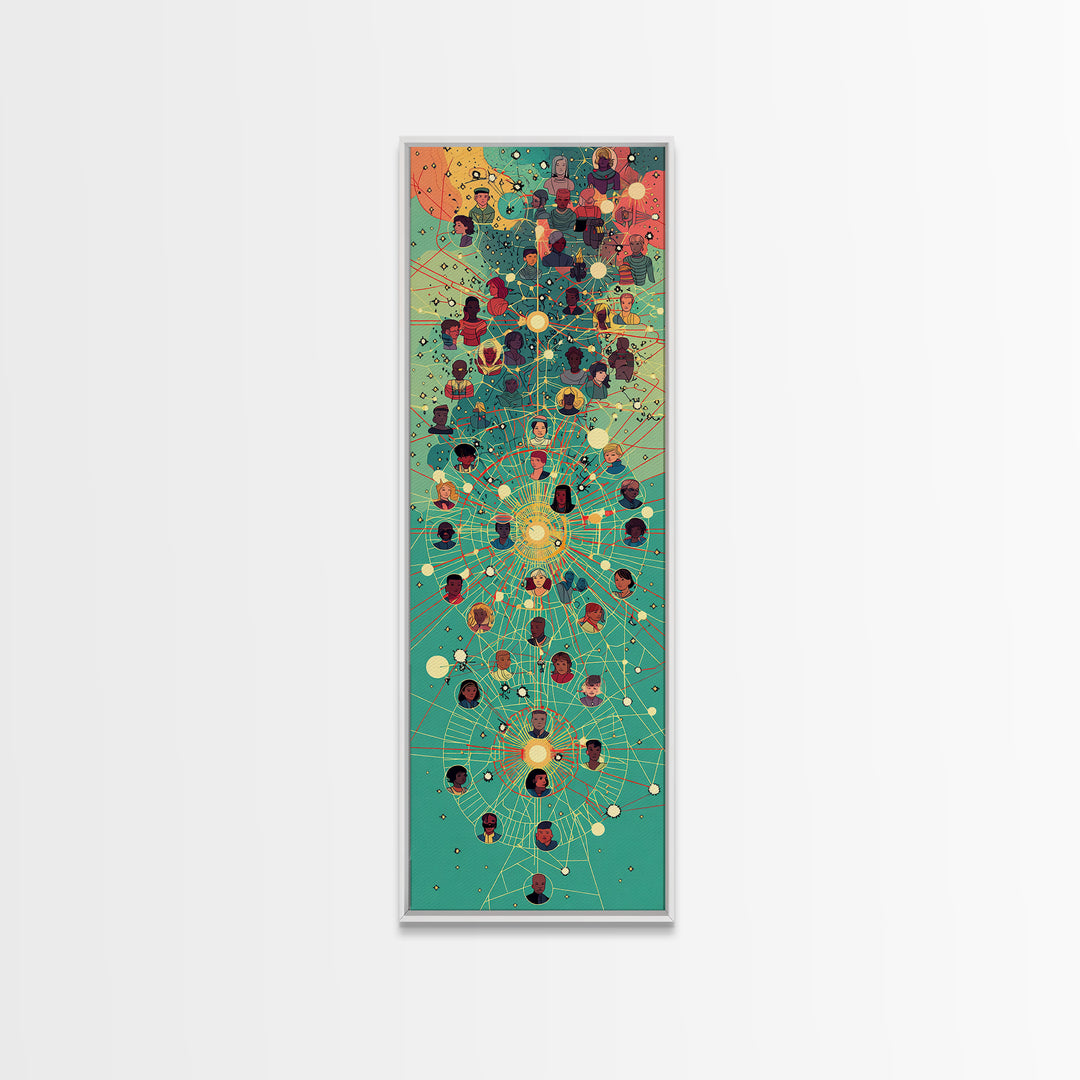 Connected Black Portrait Network Wall Art, African Diaspora Community, Afrocentric Decor, Juneteenth Culture Art Print Gift