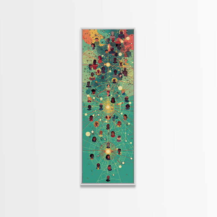 Connected Black Portrait Network Wall Art, African Diaspora Community, Afrocentric Decor, Juneteenth Culture Art Print Gift