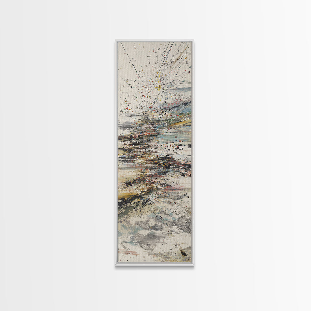 Explosive Coastal Sky Abstract Canvas Print, Modern Seascape Wall Decor, Dreamy Neutral Large Statement Art For Home Office Decor
