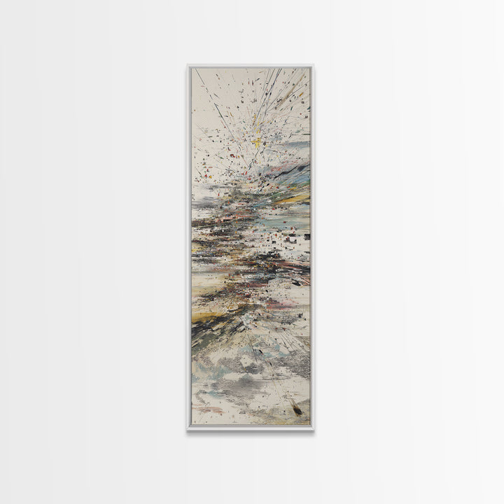 Explosive Coastal Sky Abstract Canvas Print, Modern Seascape Wall Decor, Dreamy Neutral Large Statement Art For Home Office Decor