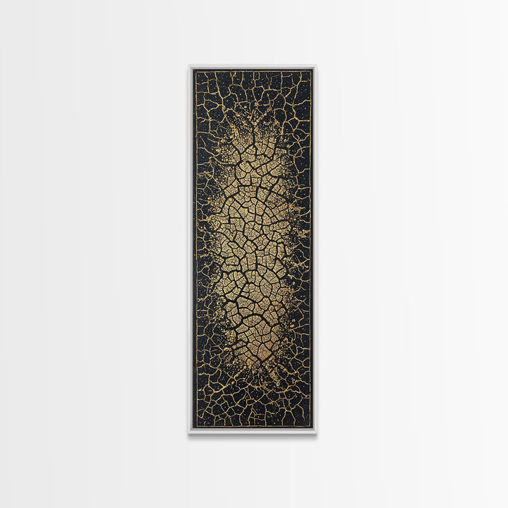 Gold Cracked African Woman Silhouette Wall Art, Abstract African Art Print, Black And Gold Canvas, Afrocentric Home Decor