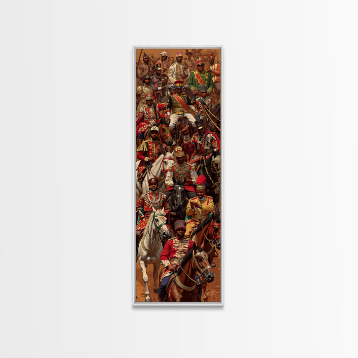 Grand African Cavalry Procession With Kings Wall Art, African Tribal Art Print, Black Culture Art, Statement Wall Decor Gift