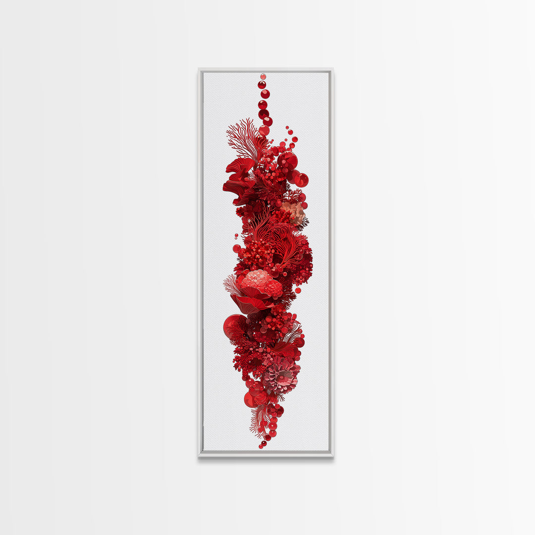 Red Coral Floral Abstract Sculpture Canvas Print, Modern African Art, Abstract Wall Art, Botanical Home Decor, Statement Gift