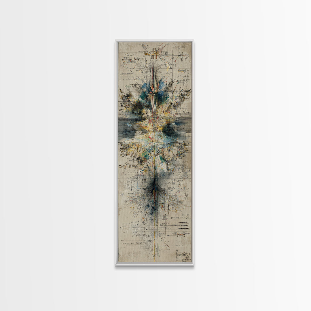 Architectural Geometry Abstract Wall Art, Blueprint Style Canvas Print, Modern Minimalist Office Decor, Statement Gift For Him