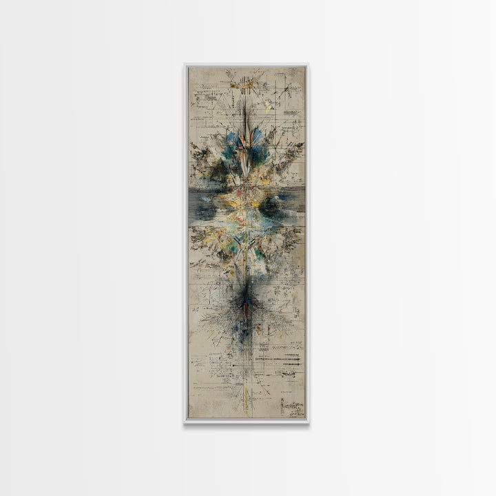 Architectural Geometry Abstract Wall Art, Blueprint Style Canvas Print, Modern Minimalist Office Decor, Statement Gift For Him