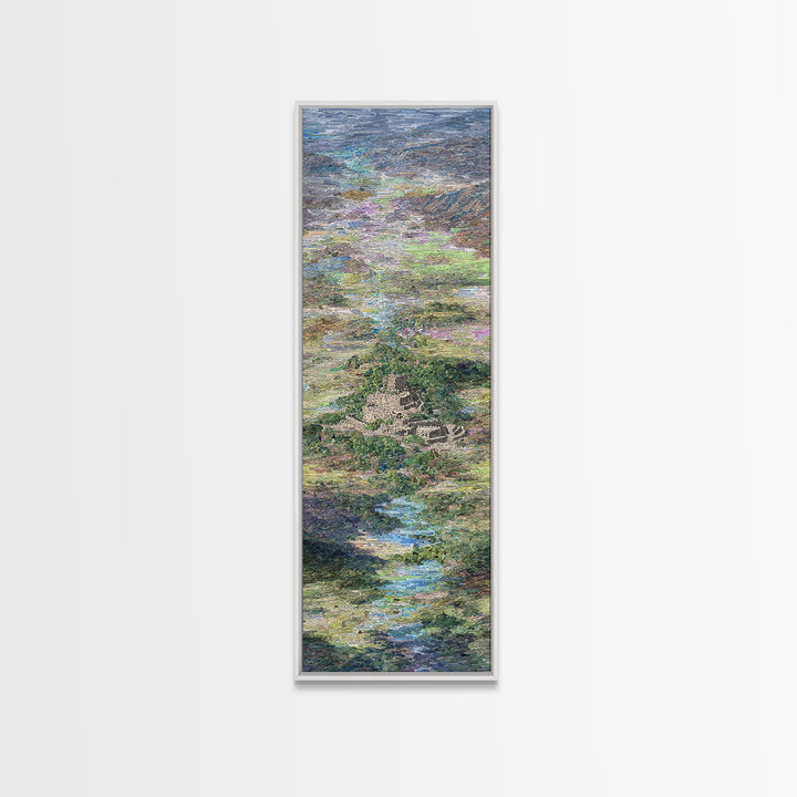Dreamy African Landscape River Wall Art, Serene Nature Scene Print, Abstract Modern Decor, Earth Tone Canvas For Living Room