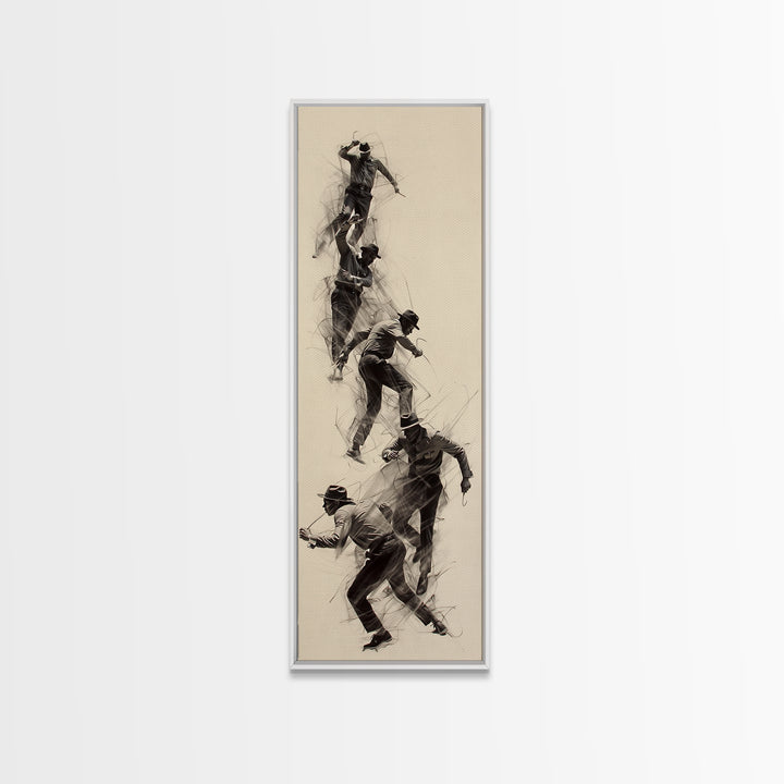 Dynamic African Climber Wall Art, Charcoal Motion Figures, Black Athlete Sketch, Modern Minimalist Decor For Home Gallery