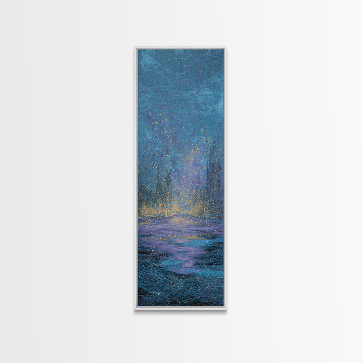 Blue Rainy Ocean Horizon Canvas Print, Dreamy Abstract Seascape, Coastal Bedroom Wall Decor, Modern Home Decor Gift For Her