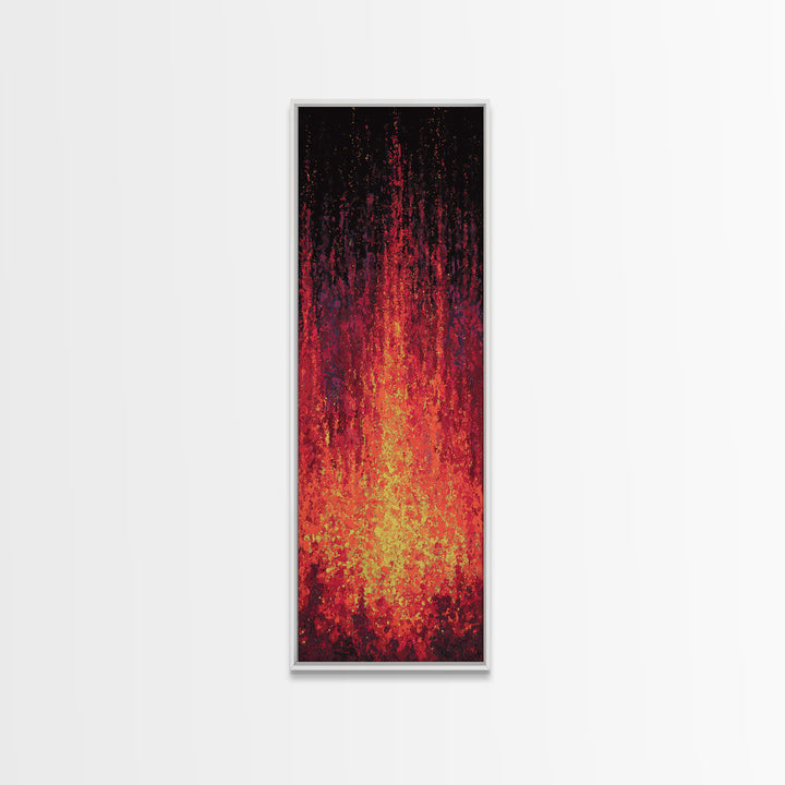 Blazing Red Orange Firefall Abstract Wall Art, African Inspired Canvas Print, Modern Black Decor, Statement Home Decor Gift