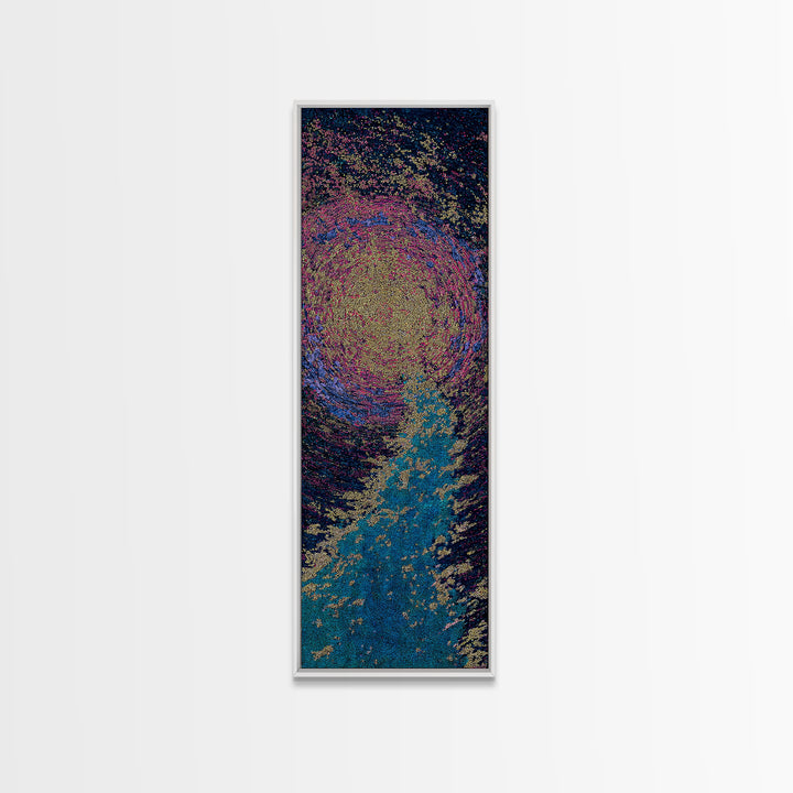 Vibrant Abstract African Portrait With Blue Gold Texture, Canvas Print, Afrocentric Wall Art, Modern Black Beauty Decor Gift